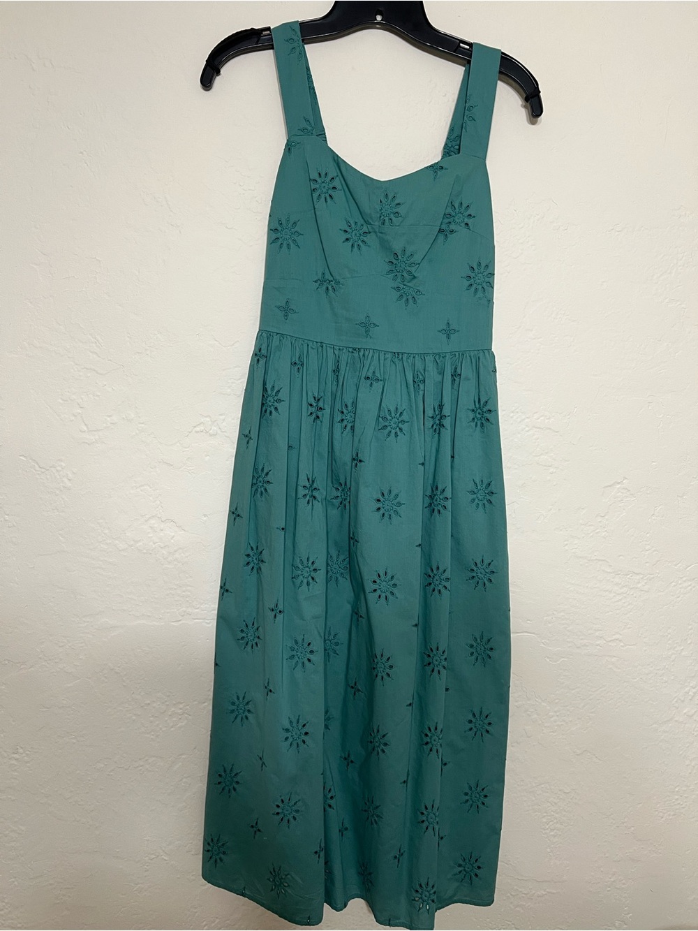 J. Crew Factory 100% Cotton Sweetheart Embroidered Eyelet Midi Dress